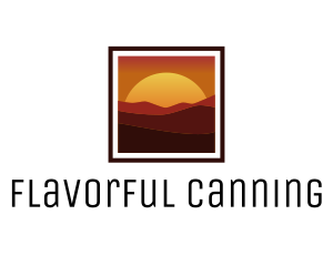 Desert Sunset Scenery logo design