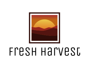 Desert Sunset Scenery logo design