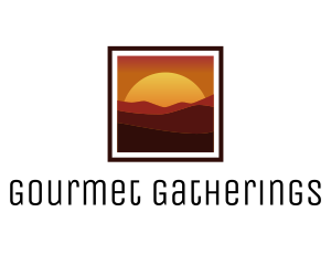 Desert Sunset Scenery logo design