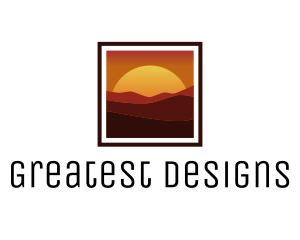 Desert Sunset Scenery logo design