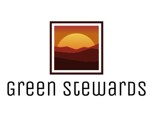 Desert Sunset Scenery logo design