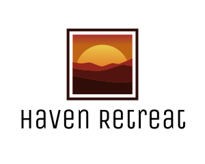 Desert Sunset Scenery logo design