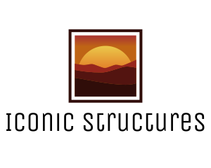 Desert Sunset Scenery logo design