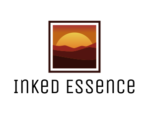 Desert Sunset Scenery logo design