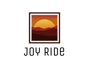 Desert Sunset Scenery logo design