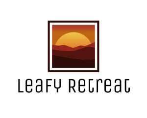 Desert Sunset Scenery logo design