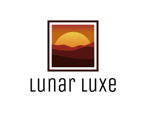 Desert Sunset Scenery logo design