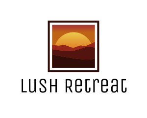 Desert Sunset Scenery logo design