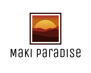 Desert Sunset Scenery logo design