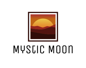 Desert Sunset Scenery logo design