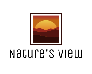 Desert Sunset Scenery logo design