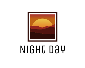 Desert Sunset Scenery logo design