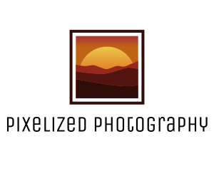 Desert Sunset Scenery logo design