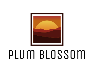 Desert Sunset Scenery logo design