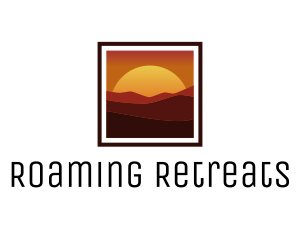 Desert Sunset Scenery logo design