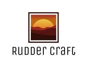 Desert Sunset Scenery logo design