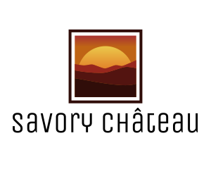 Desert Sunset Scenery logo design