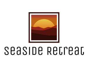 Desert Sunset Scenery logo design