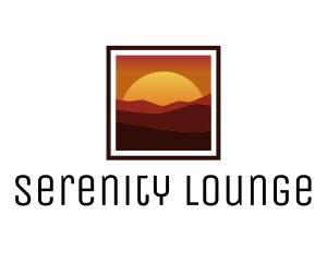 Desert Sunset Scenery logo design