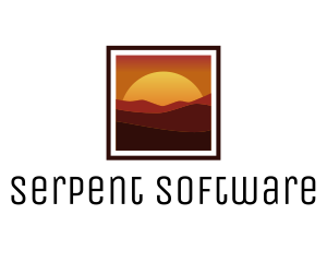 Desert Sunset Scenery logo design