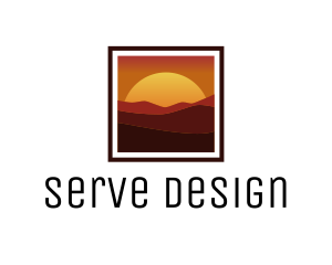 Desert Sunset Scenery logo design