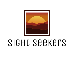 Desert Sunset Scenery logo design