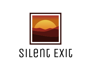 Desert Sunset Scenery logo design