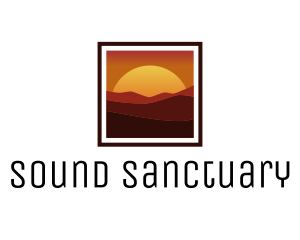 Desert Sunset Scenery logo design