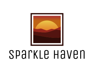 Desert Sunset Scenery logo design