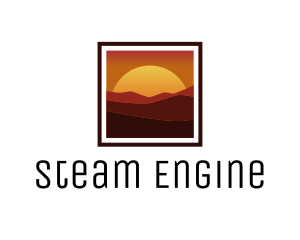 Desert Sunset Scenery logo design