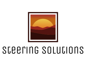 Desert Sunset Scenery logo design