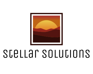 Desert Sunset Scenery logo design