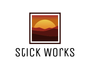 Desert Sunset Scenery logo design