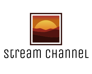 Desert Sunset Scenery logo design