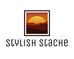 Desert Sunset Scenery logo design