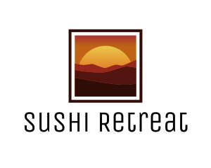 Desert Sunset Scenery logo design