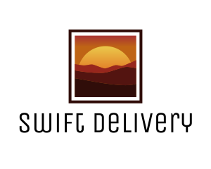 Desert Sunset Scenery logo design