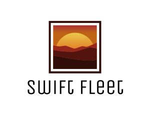 Desert Sunset Scenery logo design