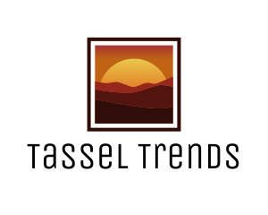 Desert Sunset Scenery logo design