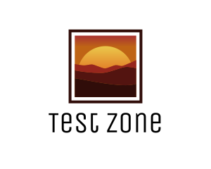 Desert Sunset Scenery logo design