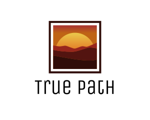 Desert Sunset Scenery logo design