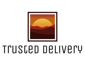 Desert Sunset Scenery logo design