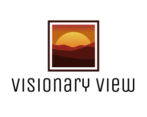 Desert Sunset Scenery logo design