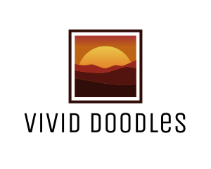 Desert Sunset Scenery logo design