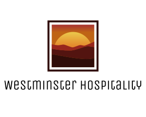 Desert Sunset Scenery logo design