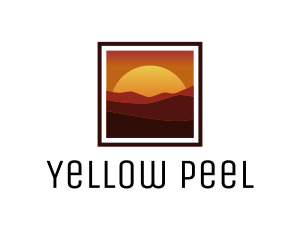 Desert Sunset Scenery logo design