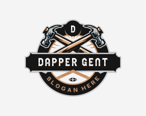 Hammer Carpentry Roof  logo design