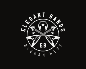 Rockstar Band Guitar  logo design