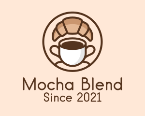 Croissant Coffee Cup logo design