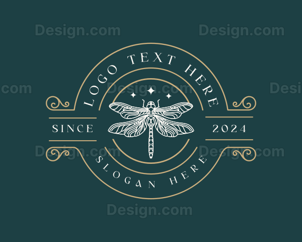 Decorative Dragonfly Insect Logo